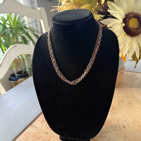 Sabika LIKE Multi Strand Multi Tone Chainlink Necklace - Picture 4 of 9